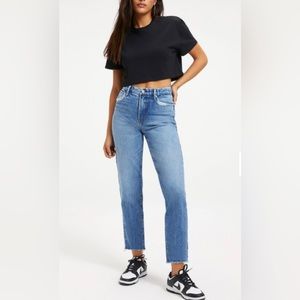 Good American Good Vintage Frayed Hem Jeans